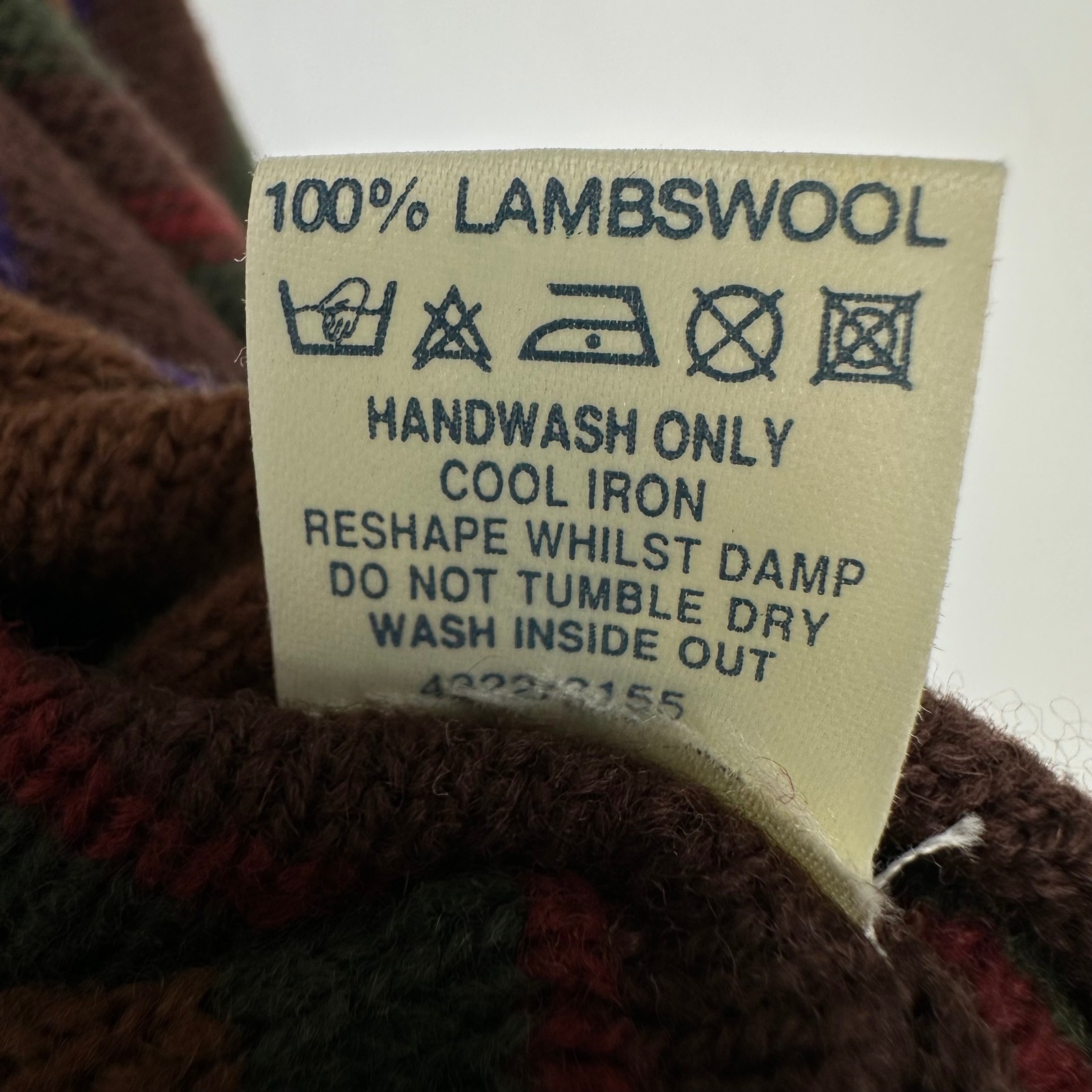 Debenhams Pure New Lambs Wool Striped Open Front Cardigan Poncho Brown Red Green — image 5 of 7